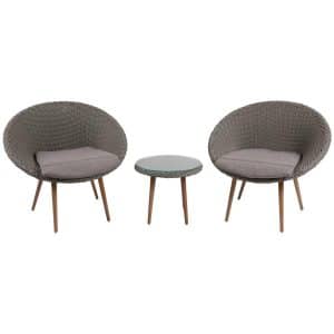 Cafesæt i polyrattan grå