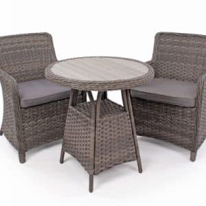 Rio Grå Cafesæt m/2 spisestole - Ø 70 cm