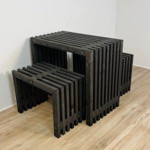 Cafésæt til 2 personer | Sorte Traller | Terrassemøbel